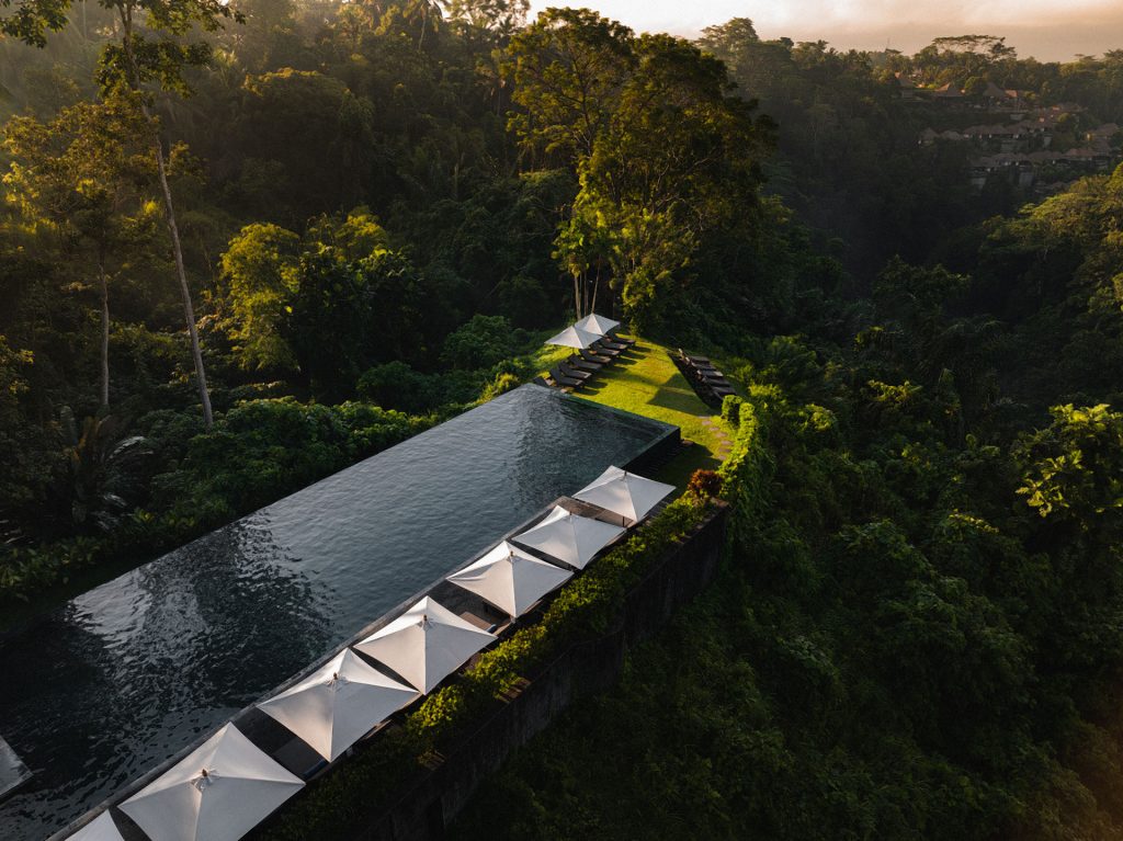 Panoramic view of Alila Ubud infinity pool