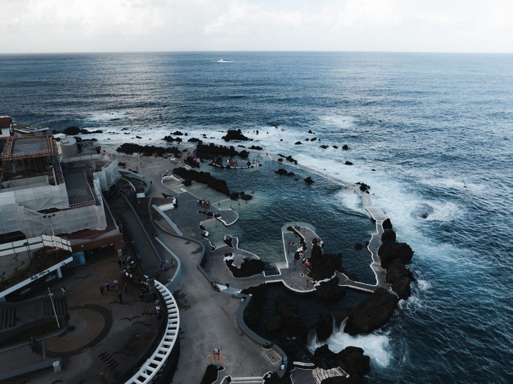 Natural lava pools in Porto Moniz, Madeira.