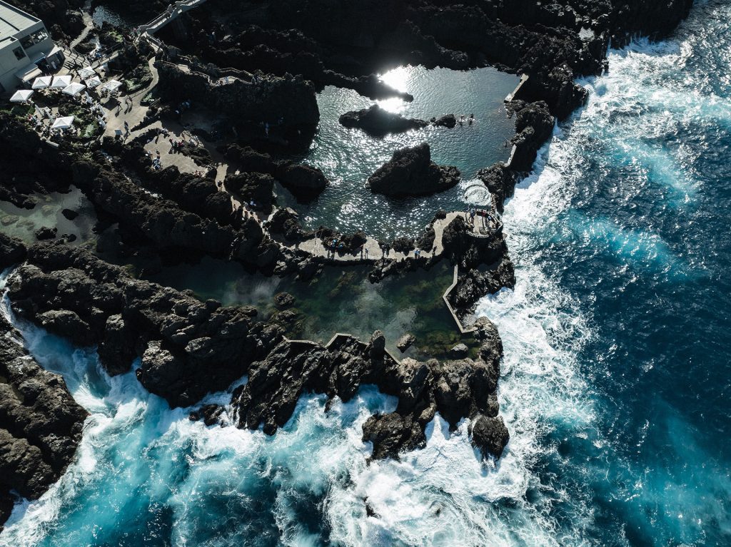 Natural volcanic swimming pools in Porto Moniz, Madeira.